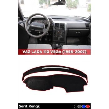 Vaz Lada 110 Vega (1995-2007) 3d Torpido Koruma Kılıfı - Ön Göğüs Kaplama - Kırmızı Şerit
