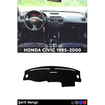 Honda Civic 1995-2000 3d Torpido Koruma Kılıfı - Ön Göğüs Kaplama - Siyah Şerit