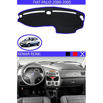 Fiat Palio 2000-2005 Için Uygun Torpido Koruma Halısı Siyah Kenar Renk Mavi
