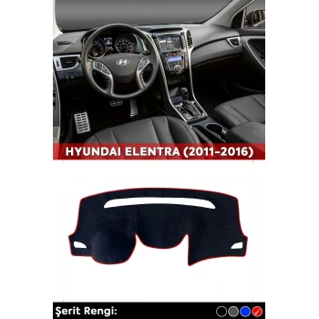 Hyundaı Elentra (2011-2016) 3d Torpido Koruma Kılıfı - Ön Göğüs Panel Kaplama - Kırmızı Şerit