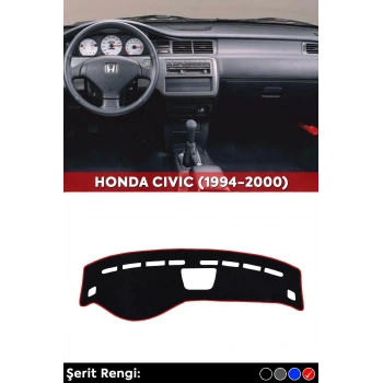 Honda Cıvıc (1994-2000) 3d Torpido Koruma Kılıfı - Ön Göğüs Panel Kaplama - Kırmızı Şerit