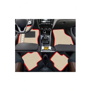 FORD ECOSPORT 2016 +   Bej Halı Kırmızı Kenar  Petek Topuk