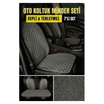 MERCEDES w 204 2007 - 2014 coupeTerletmez Kaymaz Keten Oto Minder Kılıf Komple Set ( 7 Parça ) Füme