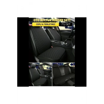 CİTROEN Nemo Terletmez Kumaş Minder Seti 7 Parça Full Takım siyah-siyah