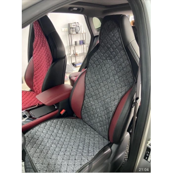 Mg Araç Uyumlu Koltuk Koruyucu Cepli Terletmez Kılıf Minder Seti Füme