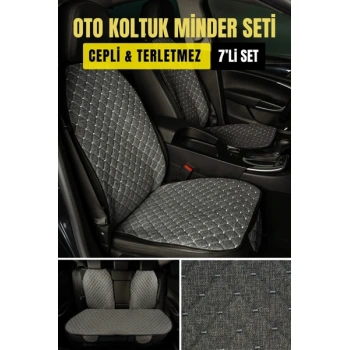Nissan micra-2007-2010-tkmTerletmez Kaymaz Keten Oto Minder Kılıf Komple Set(7Parça) Füme