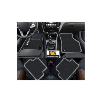 Nissan X-Trail T31 2007-2014  Siyah Halı Gri Kenar Petek Topuk