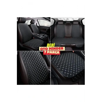 Opel Frontera Koltuk Deri Minderi 7 Parça Ön Ve Arka Oturak Sırt Dayama Minder siyah-beyaz