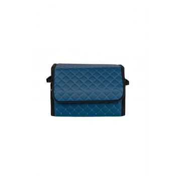 Oto Bagaj Organizeri Kapitone Deri Çanta Petrol Mavisi