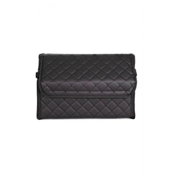 Oto Bagaj Organizeri Kapitone Deri Çanta Siyah Renk