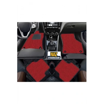 Renault Megane 2  Kırmızı Halı Siyah Kenar Petek Topuk