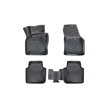 Skoda Octavia 2020 Sonrası 3D Siyah Kokusuz Havuzulu Paspas Takımı