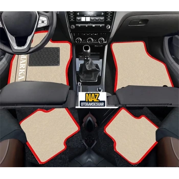 Volkswagen amarok 2010-2023  Bej Halı Kırmızı Kenar  Petek Topuk