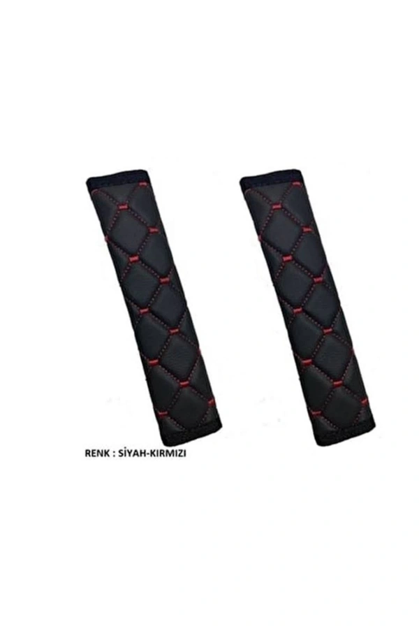 Araba Üniversal Emniyet Kemer Konforu Renk-siyah-kırmızı