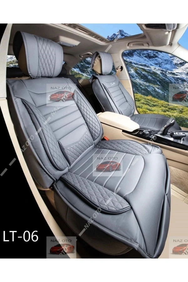 SPESIYAL Gri Deri ORTAPEDİK Araç Koltuk Kılıfı