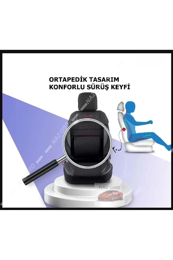 SPESIYAL Gri Deri ORTAPEDİK Araç Koltuk Kılıfı