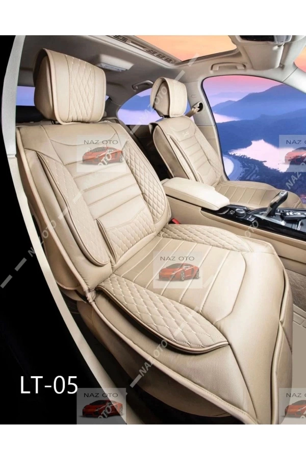 SPESIYAL Krem Deri ORTAPEDİK Araç Koltuk Kılıfı