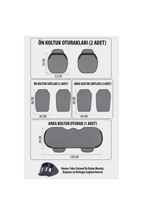 Araba Terletmez Ergonomik Koltuk Minderi (7 Parça) - 5 Koltuk Tam Set Siyah Kırmızı