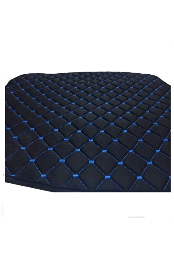 Araba Terletmez Ergonomik Koltuk Minderi (7 Parça) - 5 Koltuk Tam Set Siyah Mavi