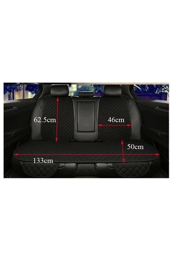 Araba Terletmez Ergonomik Koltuk Minderi (7 Parça) - 5 Koltuk Tam Set Siyah Beyaz
