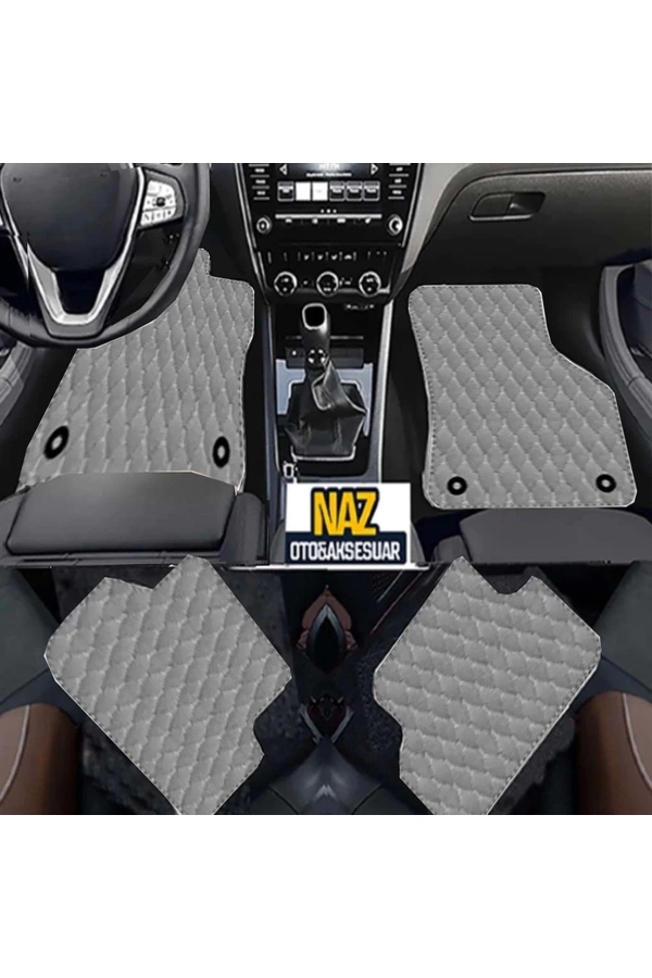 FORD ECOSPORT 2016 + Uyumlu Gri Dikişli Gri Deri Paspas