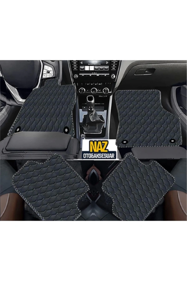 FORD ECOSPORT 2016 + Uyumlu Siyah Dikişli Siyah Deri Paspas