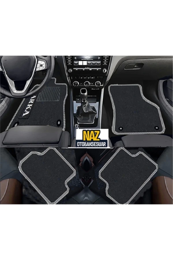 FORD ECOSPORT 2016 +   Siyah Halı Gri Kenar Petek Topuk