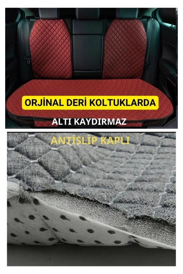 Toyota Hilux 2005 - 2014 Terletmez Kaymaz Keten Oto Minder Kılıf Komple Set ( 7 Parça ) Kırmızı