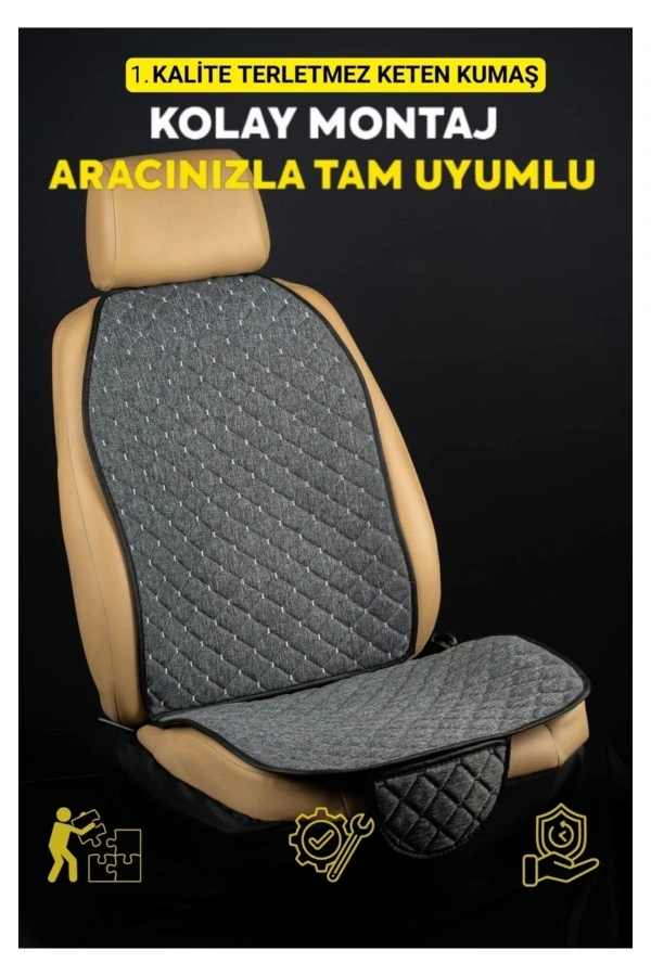 Opel Insignia 2013-2017Terletmez Kaymaz Keten Oto Minder Kılıf Komple Set ( 7 Parça ) Gri