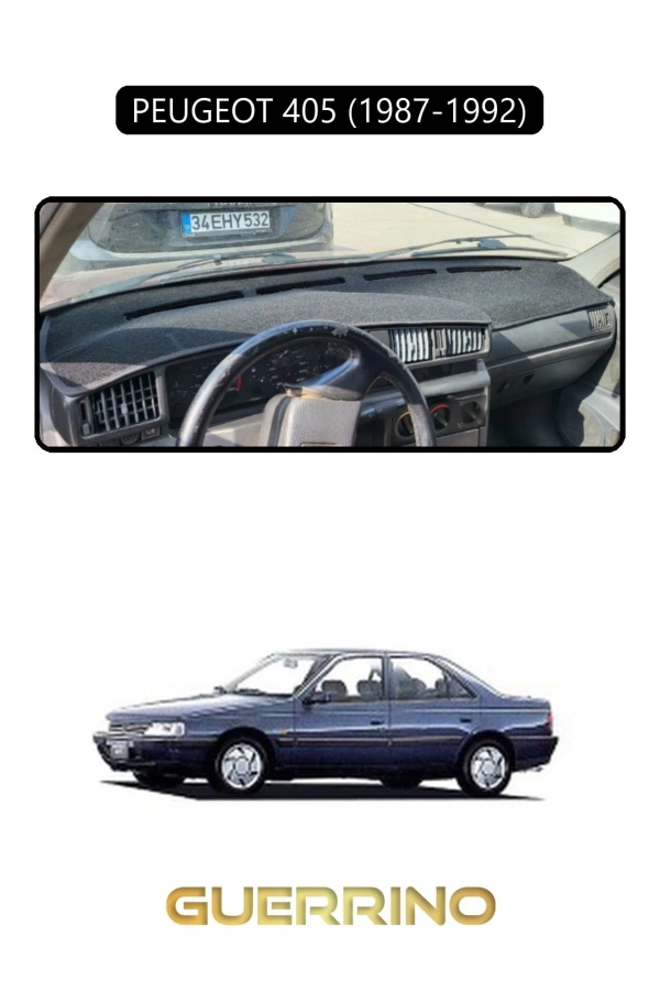 PEUGEOT 405 (1987-1992) ;TORPİDO KORUMA HALISI SİYAH KENAR