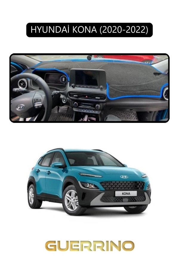 HYUNDAİ KONA 2020-2022TORPİDO KORUMA HALISI SİYAH KENAR