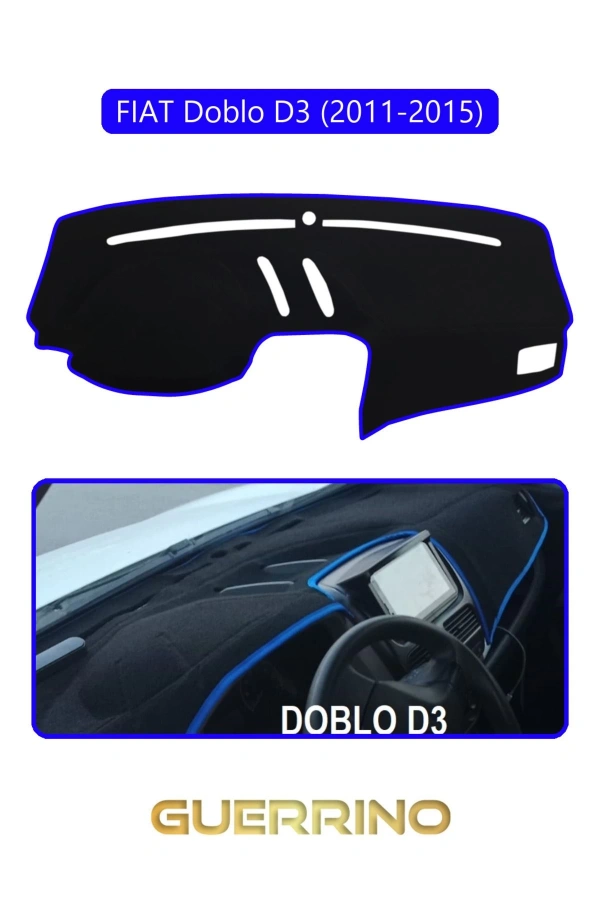 FIAT Doblo D3 2010-13 Modellerine UygunTORPİDO KORUMA HALISI MAVİ KENAR