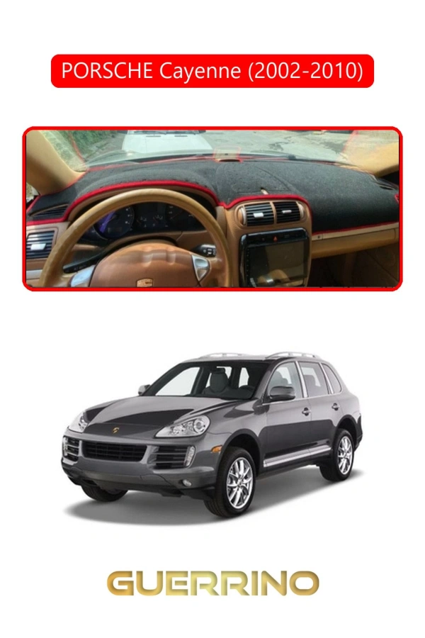 PORSCHE Cayenne (2002-2010) - (955 / 957; )TORPİDO KORUMA HALISI KIRMIZI KENAR