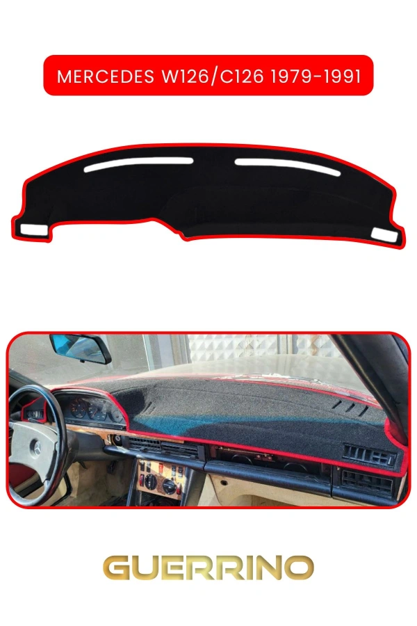 MERCEDES W126/C126 1979-1991TORPİDO KORUMA HALISI KIRMIZI KENAR