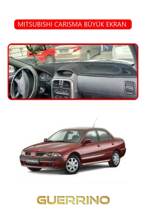 MITSUBISHI CARISMA BÜYÜK EKRAN TORPİDO KORUMA HALISI KIRMIZI KENAR