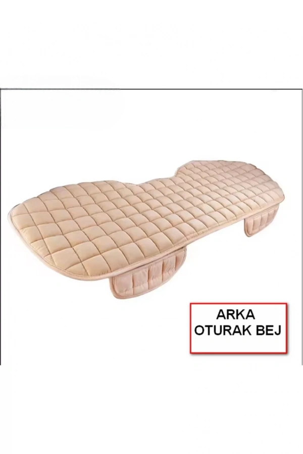 Araba Koltuk Soft Ortopedik Cepli Oto Kılıf- Minder Seti (3 parça) Bej