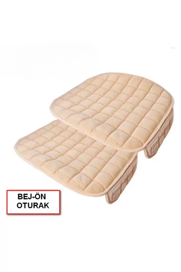 Araba Koltuk Soft Ortopedik Cepli Oto Kılıf- Minder Seti (3 parça) Bej