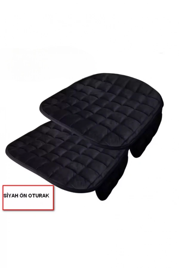 Araba Koltuk Soft Ortopedik Cepli Oto Kılıf- Minder Seti (3 parça) Siyah