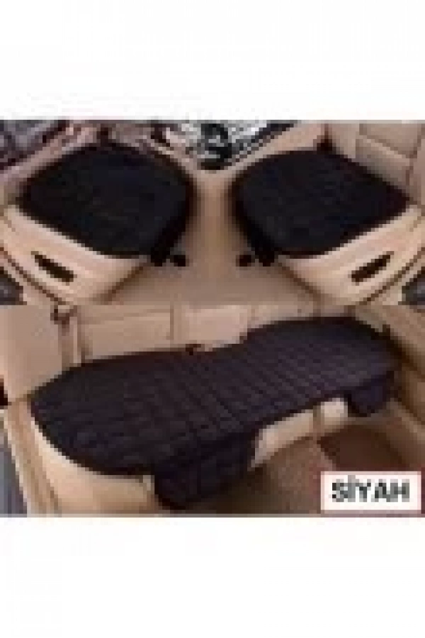 Araba Koltuk Soft Ortopedik Cepli Oto Kılıf- Minder Seti (3 parça) Siyah