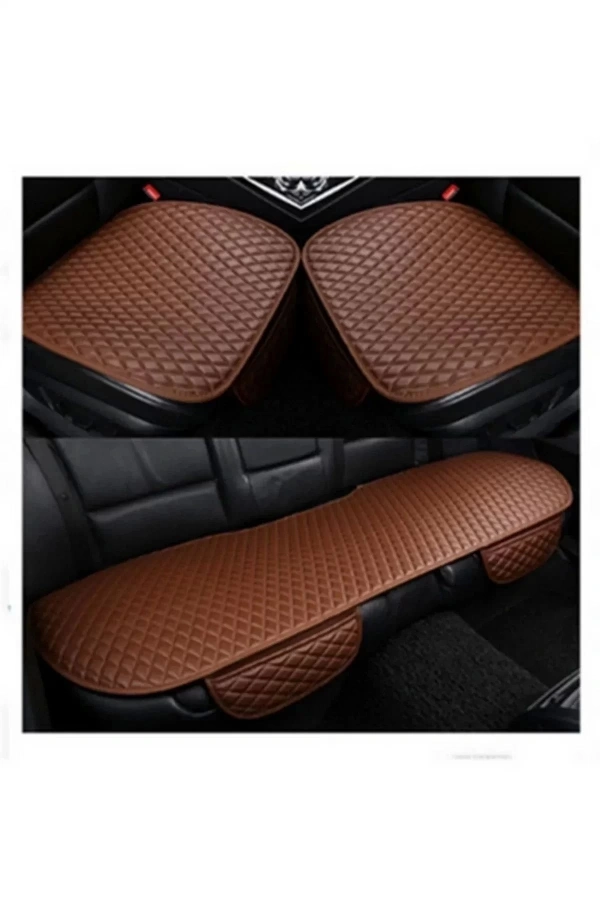 Araç Koltuk Minderi Oturak Takım 3 Parça Aracınıza Değer Katın Taba Deri Taba Iplik