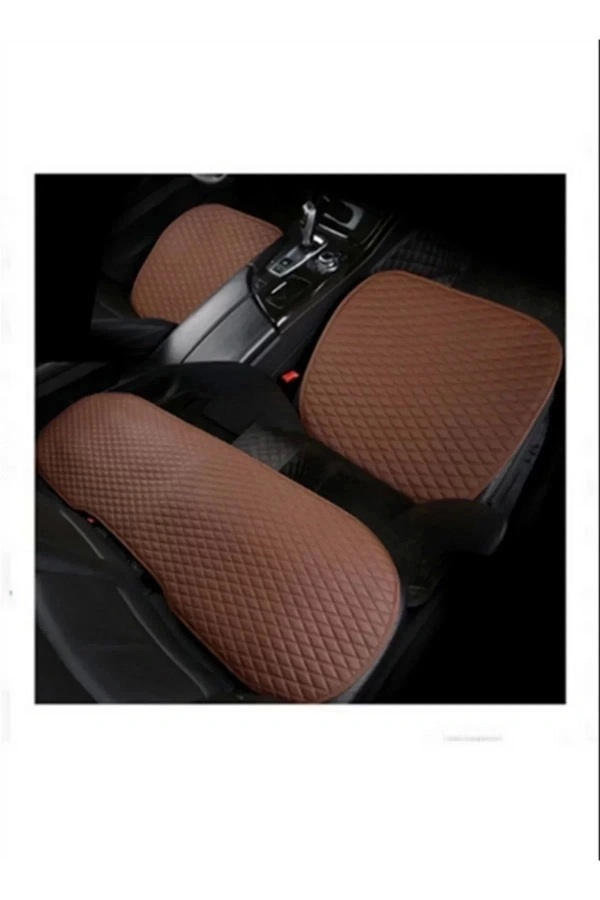 Araç Koltuk Minderi Oturak Takım 3 Parça Aracınıza Değer Katın Taba Deri Taba Iplik