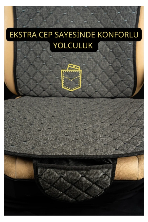 Audi Q3 2011 +Terletmez Kaymaz Keten Oto Minder Kılıf Komple Set(7Parça) Füme