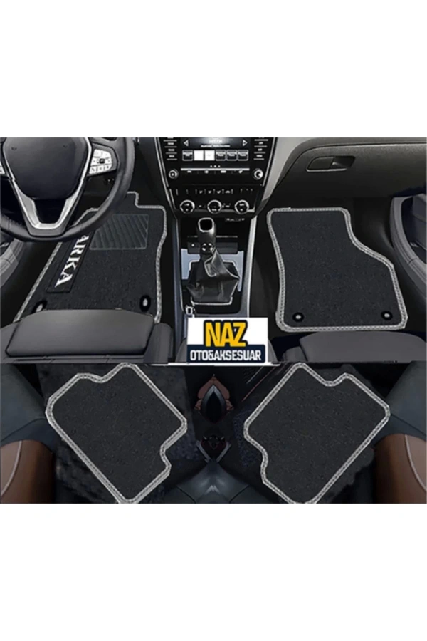 BMW 4 F36 GranCoupe 2013 - 2020  Siyah Halı Gri Kenar Petek Topuk