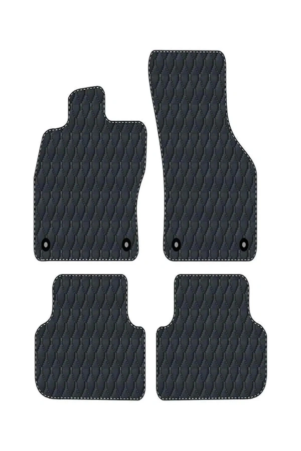 BMW E 90 2005 - 2011  Uyumlu Siyah Dikişli Siyah Deri Paspas