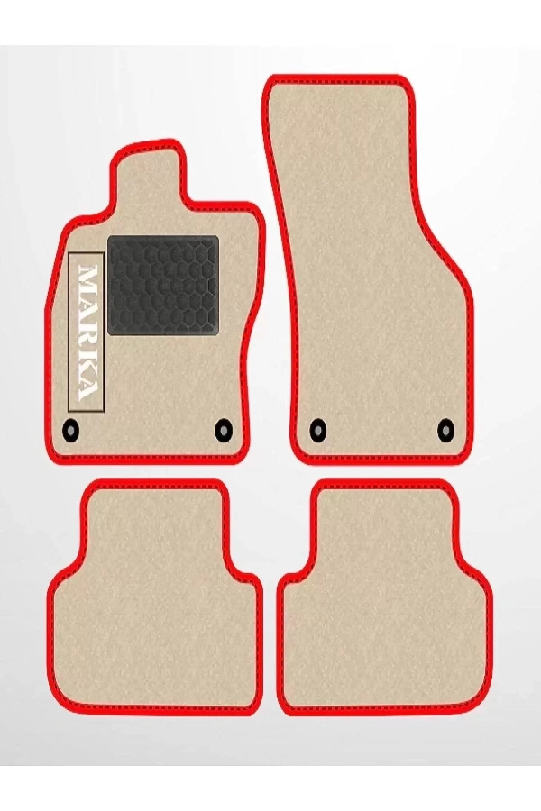 BMW E 93 2007 - 2013  Bej Halı Kırmızı Kenar  Petek Topuk