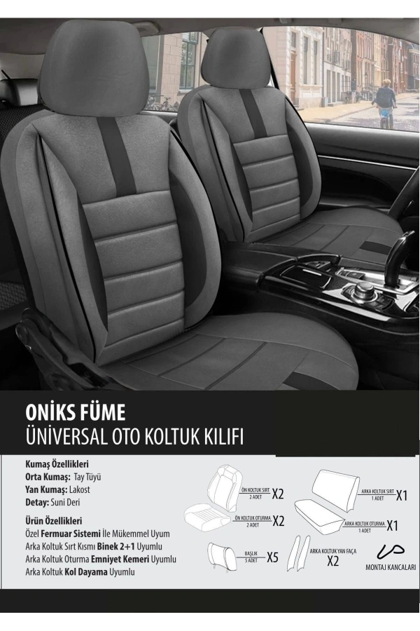 Citroen C4 Koltuk Kılıfı Oniks Füme