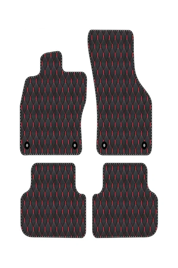 Fiat Doblo  2001 - 2009 Uyumlu Mavi Dikişli Siyah Deri Paspas