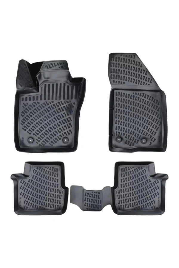 Fiat Egea Cross 2020 sonrası Uyumlu 3D Siyah Kokusuz Havuzulu Paspas Takımı