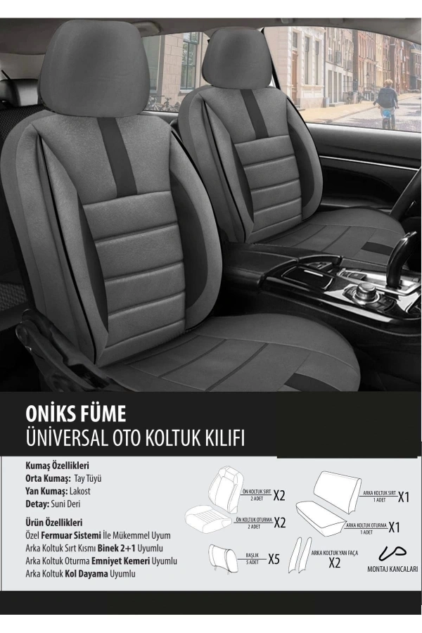 Fiat / Tofaş Murat 124 Koltuk Kılıfı Oniks Füme