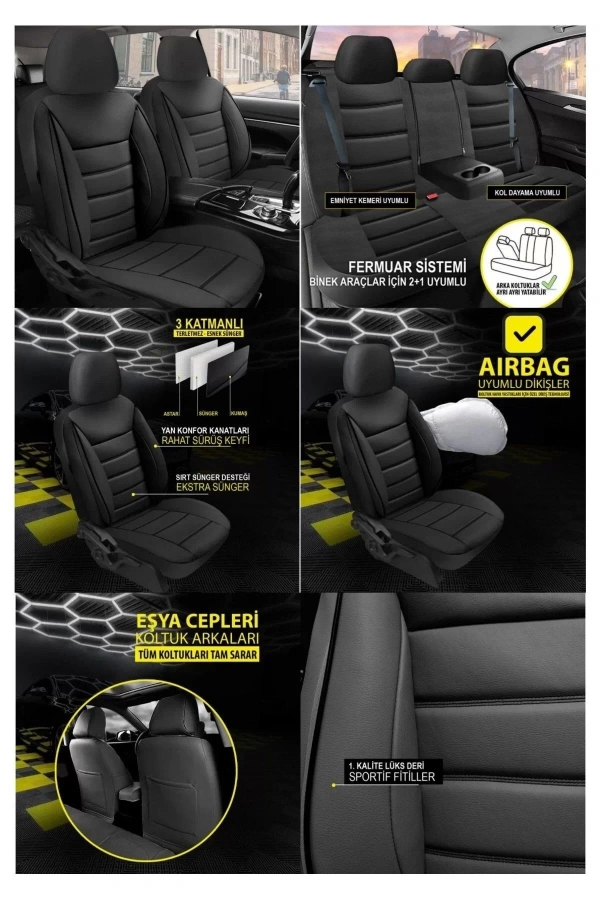 Fiat / Tofaş Serçe  Naz Oto Jet Deri Siyah